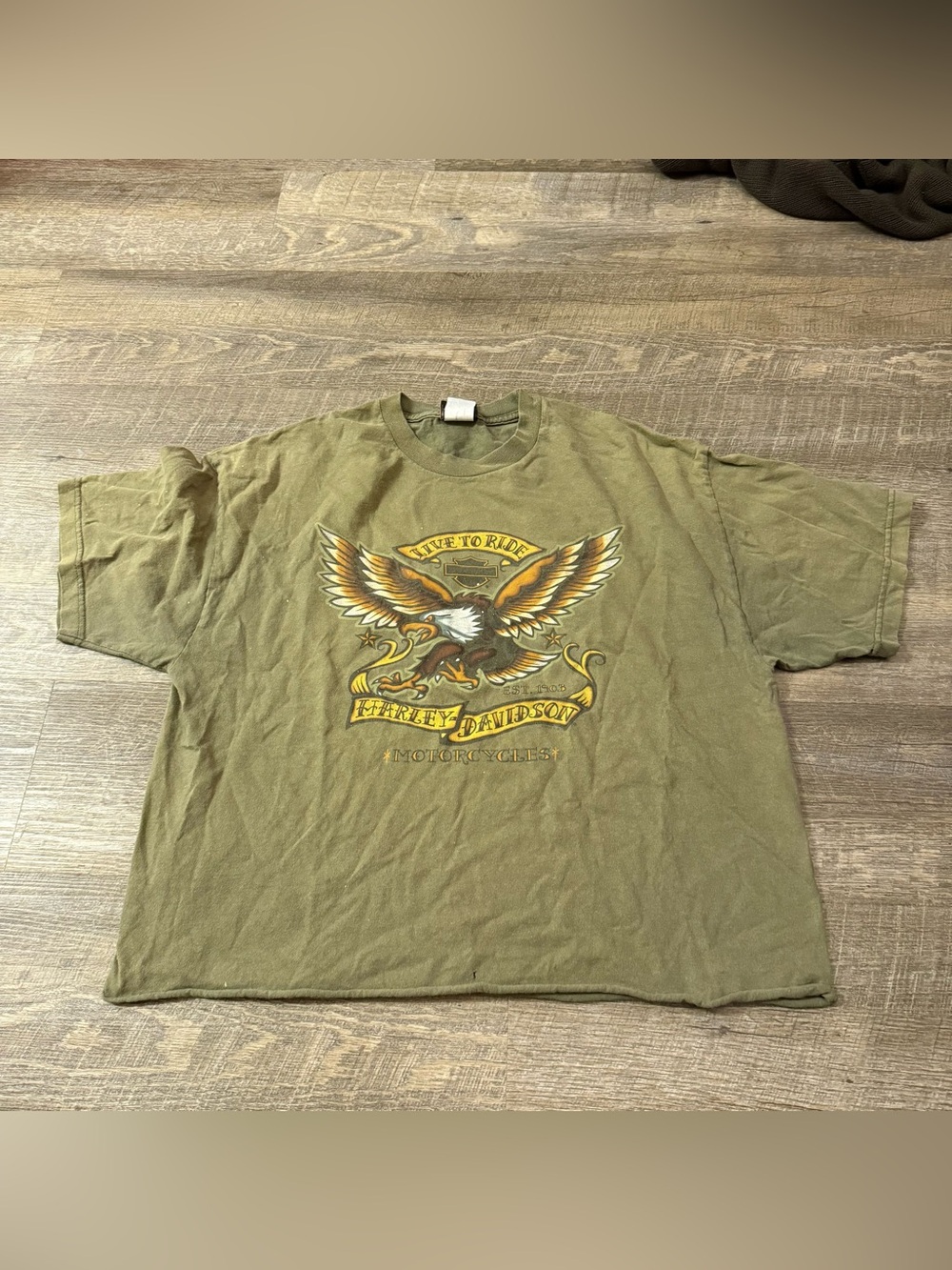 Vintage Harley-Davidson Cropped Short Sleeve Tee size XL